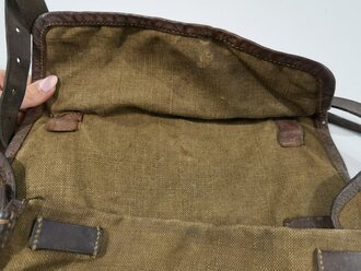 Frankreich wohl 2. Weltkrieg, Tasche/Havresac/Musette, ca. 30 x 33 x 15 cm, gebraucht