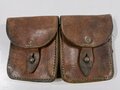 Frankreich 2. Weltkrieg, Doppelte Magazintasche für die Koppel des Infanteristen, ca. 19 x 12 x 2 cm, guter gebrauchter Zustand