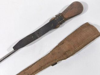 Frankreich 1. Weltkrieg?, Putzstock in Tasche, Gesamtlänge Stab 76 cm, gebraucht