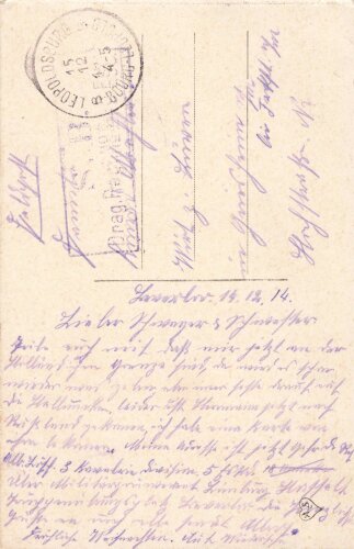 Deutschland/Belgien 1. Weltkrieg, Feldpost/Postkarte, "Camp de Beverloo", Frankfurt am Main, 9 x 14 cm, gelaufen