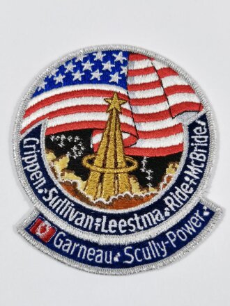 U.S. NASA, Patch, Space Shuttle Mission STS-41-G Challenger OV-099, "Crippen Sullivan Leestma Ride Mc Bride Garneau Scully Power"