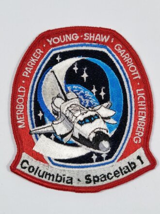 U.S. NASA, Patch, Space Shuttle Mission STS-9 Columbia OV-102, "Spacelab 1 Merbold Parker Young Shaw Garriot Lichtenberg"