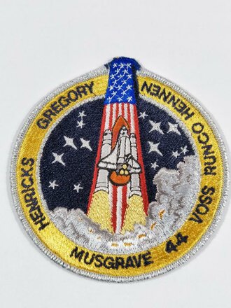 U.S. NASA, Patch, Space Shuttle Mission STS-44 Atlantis OV-104, "Henricks Gregory Musgrave Voss Runco Hennen"