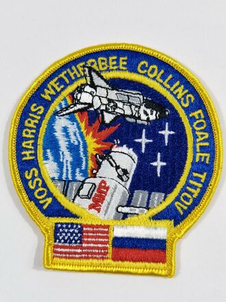U.S. NASA, Patch, Space Shuttle Mission STS-63 Discovery OV-103 MIR, "Voss Harris Wetherbee Collins Foale Titov"