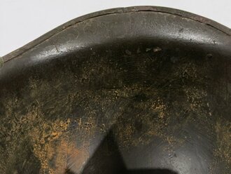 U.S. WWII steel helmet, front seam, reused after WWII, overpainted