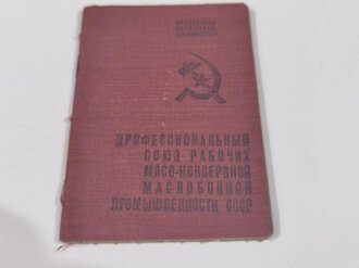 Russland vor 1945, Sowjetunion, Mitgliedsausweis für...