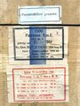 Patronenkasten 88 Wehrmacht, Packzettel für 1500 Patronen S.m.E für MG, datiert 1944. Ungereinigtes Stück