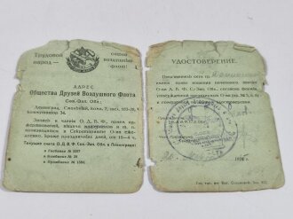 Russland vor 1945, Sowjetunion, Mitgliedsausweis "Gemeinschaft der Freunde der Luftflotte", datiert 1924