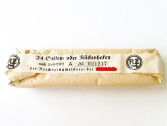 24 Stück Seiten oder Rückenhaken RZM Aluminium silbern,  Neuwertig Originalverpackt