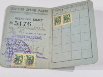 Russland vor 1945, Sowjetunion, Mitgliedskarte...