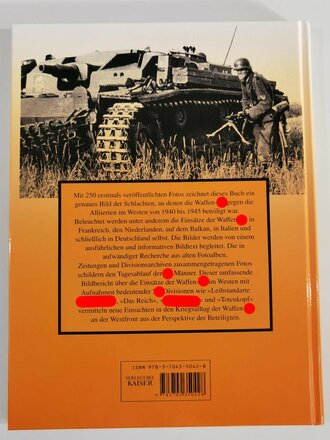 "Die Waffen-SS an der Westfront", Ian Baxter, 192 Seiten, 2008, DIN A4, leicht gebraucht