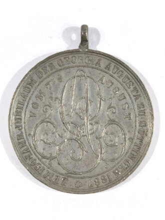 Deutschland, Medaille "Prinz Albrecht von Preußen", Bergmann/Hamburg, Georg-August-Universität Göttingen (Georgia Augusta), 1887 zum 150 Jährigen Jubiläum, ca. 4 cm, gebraucht