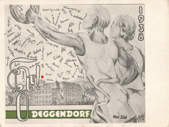 Studentenverbindung/Burschenschaft, Postkarte "Absolvia 1938 Deggendorf", 1938