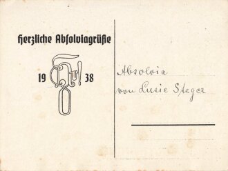 Studentenverbindung/Burschenschaft, Postkarte "Absolvia 1938 Deggendorf", 1938