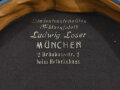 Studentenverbindung/Burschenschaft, Studentenmütze mit handschriftl. Kennzeichnung und Zirkel, Hersteller "Ludwig Loser, München", gebraucht, diverse Löcher