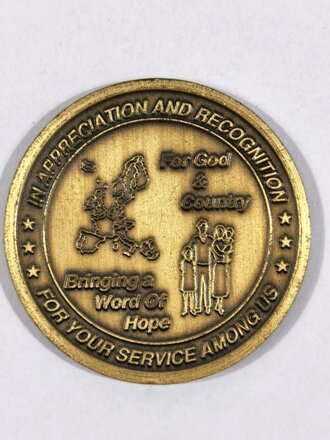 U.S. Army, Challenge Coin, "Chaplain", USAREUR,...