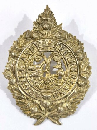 British Army Cap Badge "Argyll and Sutherland Highlanders" (Princess Louises), 8 x 6 cm, gebraucht