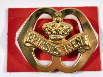 Niederlande, Armee, Mützenabzeichen, Koninklijke Nederlandse Brigade "Prinses Irene" (PIB)/Garderegiment Fuseliers "Prinses Irene", mit Halterung, gebraucht