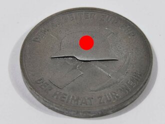 Westwall, nicht tragbare Medaille der Firma Holzmann Freiburg 1938, Durchmesser 36mm, in Etui