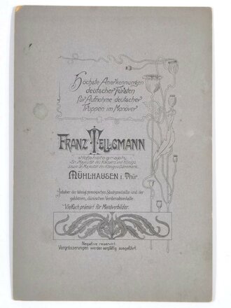 Kaiser Wilhelm II. mit Interimsstab zusammen mit König Ludwig III. von Bayern, im Hintergrund ein Angehöriger Offizier des Leib-Kürassiers-Regiments Nr. 1 mit Ringkragen, Kaiserstandarte, 16 x 24 cm