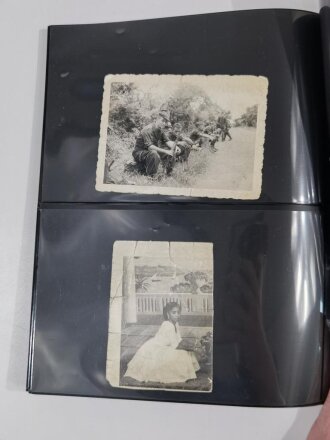 Frankreich, Fremdenlegion, 16 Fotografien und 1 Urkunde über Verleihung der Médaille commemorative (1960, Algerien) an "Siegfried Schlenzka", 1. Regiment du Etranger, Fotos 8 x 11 cm, Urkunde DIN A4, guter Zustand