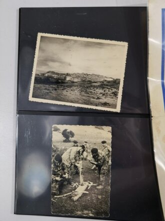 Frankreich, Fremdenlegion, 16 Fotografien und 1 Urkunde über Verleihung der Médaille commemorative (1960, Algerien) an "Siegfried Schlenzka", 1. Regiment du Etranger, Fotos 8 x 11 cm, Urkunde DIN A4, guter Zustand