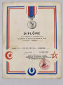 Frankreich, Fremdenlegion, 16 Fotografien und 1 Urkunde über Verleihung der Médaille commemorative (1960, Algerien) an "Siegfried Schlenzka", 1. Regiment du Etranger, Fotos 8 x 11 cm, Urkunde DIN A4, guter Zustand