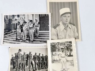 Frankreich Indochina/Algerien, Fremdenlegion/Legion Etranger, 4 Fotografien von Legionären mit Einzelportrait/Gruppenportrait, alle ca. 9 x 13 cm
