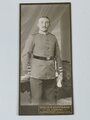 Atelieraufnahme eines Hessischen Soldaten auf Karton, 6 x 13 cm