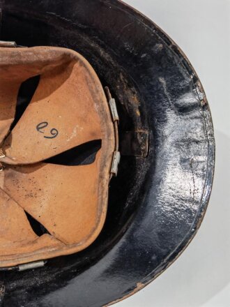 Belgien 2.Weltkrieg, Stahlhelm Modell 1926 für Angehörige der Polizei ( schwarz lackiert )