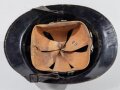 Belgien 2.Weltkrieg, Stahlhelm Modell 1926 für Angehörige der Polizei ( schwarz lackiert )