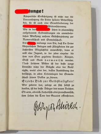 "HJ im Dienst" Ausbildungsvorschrift für die Ertüchtigung der Deutschen Jugend. 352 Seiten, guter Zustand