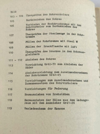Nationale Volksarmee der DDR, Dienstvorschrift "A 256/1/214 130mm Kanone M46 Beschreibung und Nutzung, Bilder" datiert 1978 mit 152 Seiten