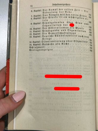 Adolf Hitler " Mein Kampf", blaue Ganzleinenausgabe von 1940 in sehr gutem Zustand, im leicht defekten Schutzumschlag