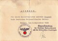 Ausweis für einen Balettmeister am Deutschen Nationaltheater in Weimar, 6. Septmeber 1938, gefaltet, 10,5 x 15 cm