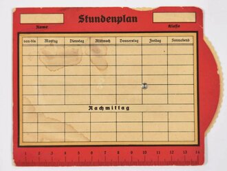 Lehrmittel "Der Vertrag von Versailles", mit Stundenplan und Lineal, Lindner Berlin/Ratibor, 1930er Jahre, 12 x 16 cm, guter Zustand