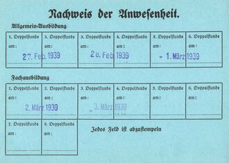 Reichsluftschutzbund, Bescheinigung über Teilnahme...