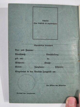 HJ-Leistungsbuch mit Lichtbild, Bann 80 Wiesbaden,...