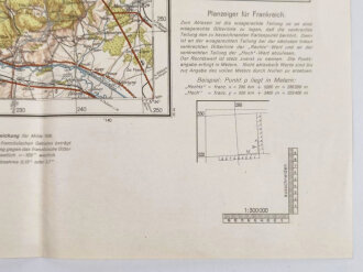 Landkarte Frankreich, "H 50 Laon", Sonderausgabe! Nur für den Dienstgebrauch, 1:300.000, datiert 1.3.1940, 50 x 64 cm, guter Zustand, gefaltet
