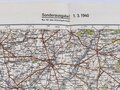 Landkarte Frankreich, "H 50 Laon", Sonderausgabe! Nur für den Dienstgebrauch, 1:300.000, datiert 1.3.1940, 50 x 64 cm, guter Zustand, gefaltet