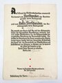 Autograph "Hanns Kerrl", Bestallungsurkunde "Ernennung zum Vorsitzenden des Anerbengerichts", 