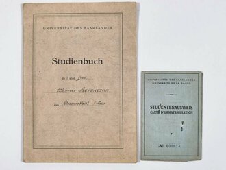 Studienbuch und Studentenausweis "Universität des Saarlandes", Wirtschaftswissenschaften, Saarbrücken 27.1.1949, DIN A5, gebraucht