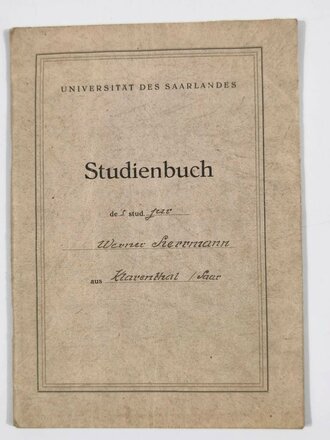 Studienbuch und Studentenausweis "Universität...