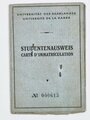 Studienbuch und Studentenausweis "Universität des Saarlandes", Wirtschaftswissenschaften, Saarbrücken 27.1.1949, DIN A5, gebraucht