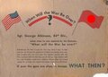 U.S. Flugblatt "When will the War be over?", Sgt. George Atkinson (84th Div.), 20,5 x 15 cm, gebraucht, Brandspuren
