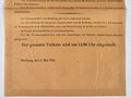 Kriegsende 1945, Bekanntmachung "Einmarsch der Besatzungstruppen", Hamburg 3. Mai 1945, 47 x 32 cm, gefaltet, gebraucht, guter Zustand