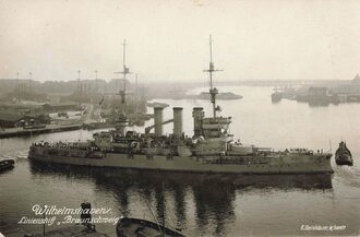 Ansichtskarte "Wilhelmshaven Linienschiff Braunschweig"