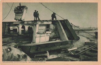 Ansichtskarte "Helgoland Entfestigung 30,5 cm Geschütze"