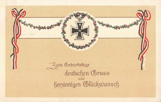 Ansichtskarte "Zum Geburtstage deutschen Gruss und herzinnigen Glückwunsch"