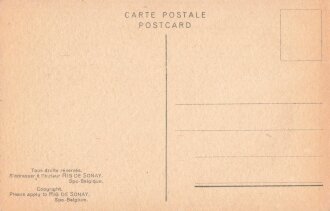 Belgien 1944, Postkarte mit Hitler-Karikatur, 9 x 14 cm, ungelaufen, guter Zustand